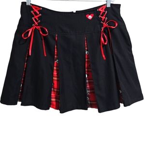 Skelanimals Plaid Pleated Skirt